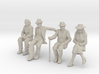 4 seated Low Res 1/32nd Scale figures 3d printed 