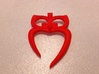 Owl Heart Pendant 3d printed Coral Red