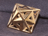 Golden Octahedron Pendant #1  3d printed 