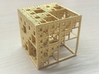 NewMenger Cube 3d printed Polished Gold Steel