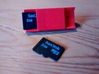 Watchband microSD holder 3d printed In red with microSD