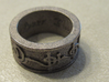"T'hy'la" Vulcan Script Ring - Embossed Style 3d printed Pictured: Polished Nickel Steel