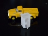 N-Scale Slant Roof Outhouse 3d printed Production Photo - CMW F-350 Shown For Size Comparison