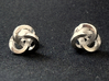 Trefoil Cufflinks 3d printed Front View [Polished Silver]