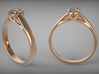 Diamond Ring 3d printed Red Gold
