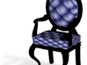 1:144 Micro Scale NavyBlack Louis XVI Oval Chair 3d printed 