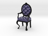 1:48 Quarter Scale NavyBlack Louis XVI Chair 3d printed 