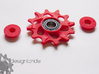 Lightweight Upper Pulley For SRAM XX1 12t 3d printed Red Pulley with a 6800-RS2 bearing pressed in