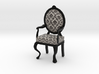 1:12 Scale Black Damask/Black Louis XVI Chair 3d printed 