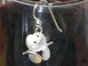 Enneper Earring Silver 3d printed raw silver earring