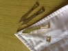 Metal Shirt Collar Stays (Pair) 3d printed Polished Brass on the bottom, Stainless Steel on the top