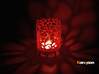 Coraline Tealight in Metal or Plastic 3d printed Coral Red Strong & Flexible polished printed