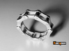 Violetta S. - Bicycle Chain Ring 3d printed Preversion Polished Silver printed in US 7 - All plates now a little bit thicker to the  inside -see in  all other pictures