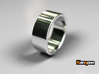  Brutus - Ring - US 9.75 - 19,5 mm inside diameter 3d printed Polished Silver / Rhodium Plated Brass PREVIEW